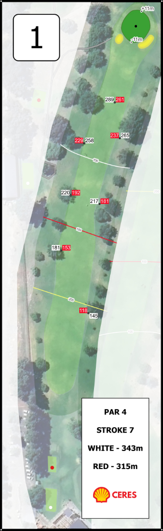 Course Layout - Hole 1
